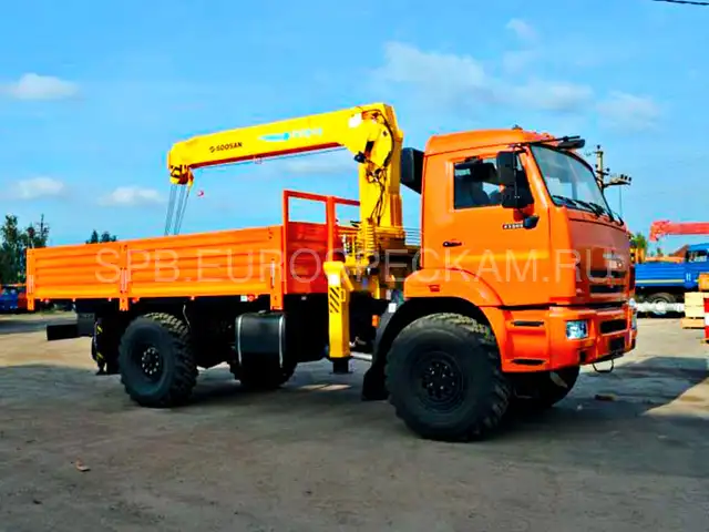 КАМАЗ 43502 бортовой с КМУ Soosan SCS 334